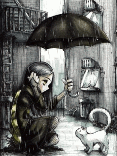 Gif animé gothique fille